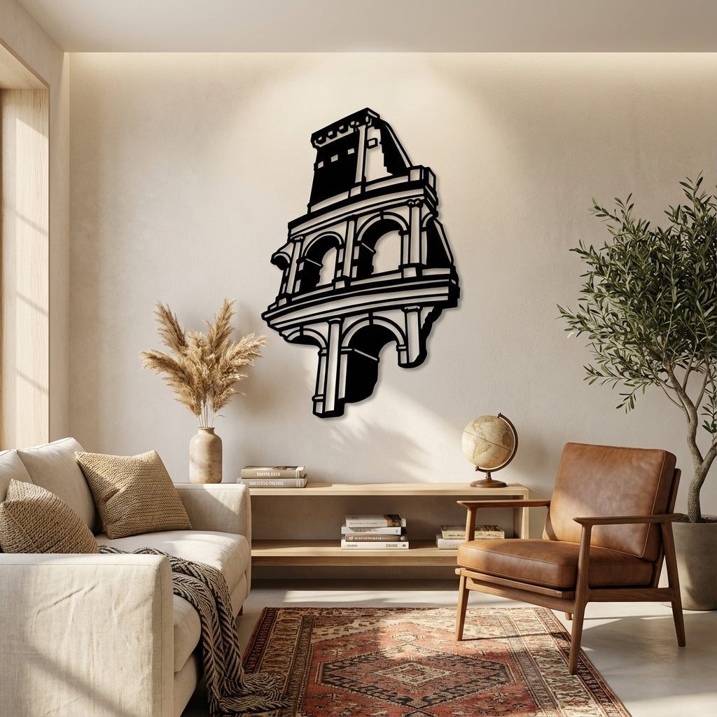 Colosseum Souvenir Metal Wall Art - Interior Mockup