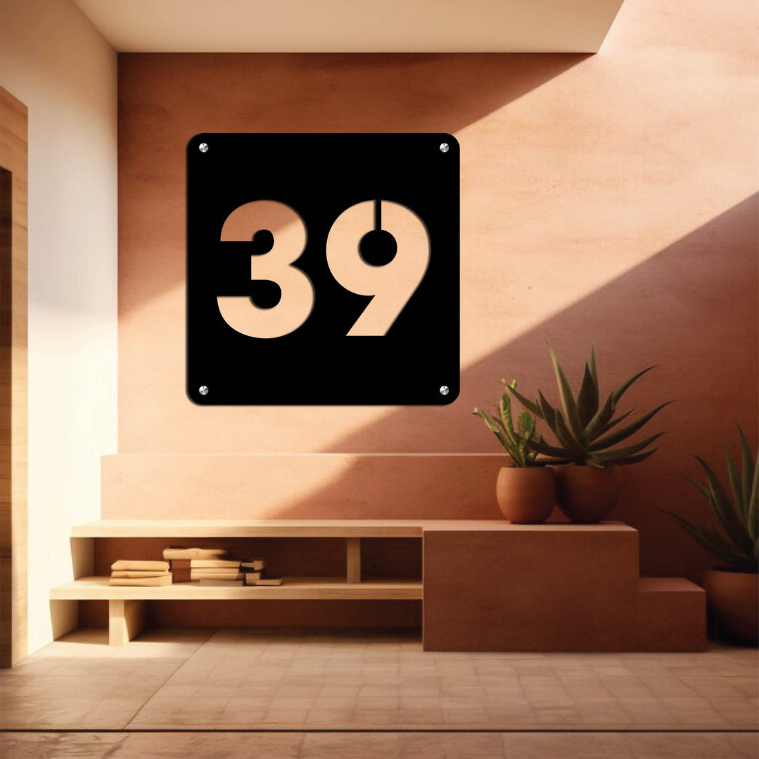 Customizable metal wall art featuring house numbers and address details, crafted from durable, weather-resistant metal with stylish and elegant designs.