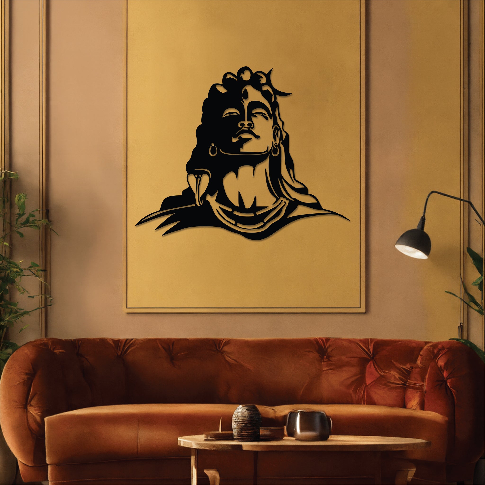 High-quality metal wall art featuring the "Lord Shiva Metal Wall Art" crafted from durable steel with a sleek black powder-coated finish.