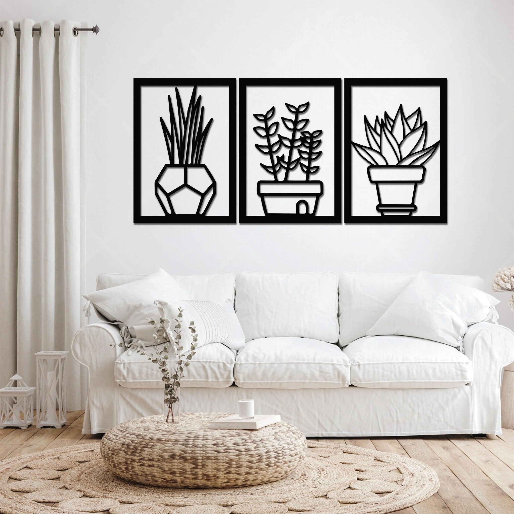 Abstract Flower Vases Metal Wall Art