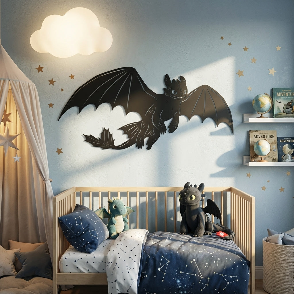 Flying Toothless Metal Wall Art – Metallium