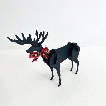 3D Reindeer Set Metal Artwork