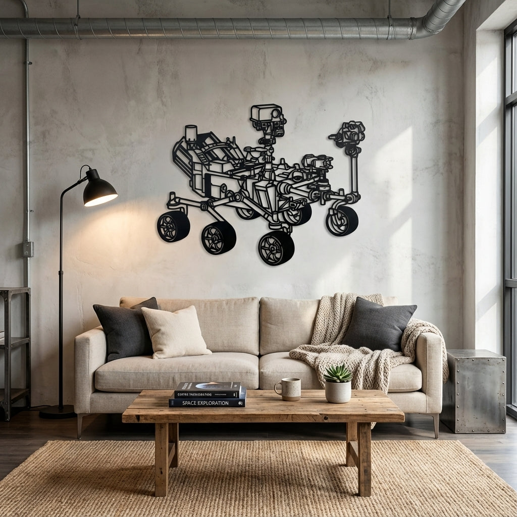 Mars Explorer Metal Wall Art - Interior Mockup