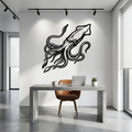 Ocean Squid Metal Wall Art - Interior Mockup