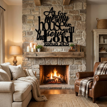 As For My House Metal Wall Art - Interior Mockup