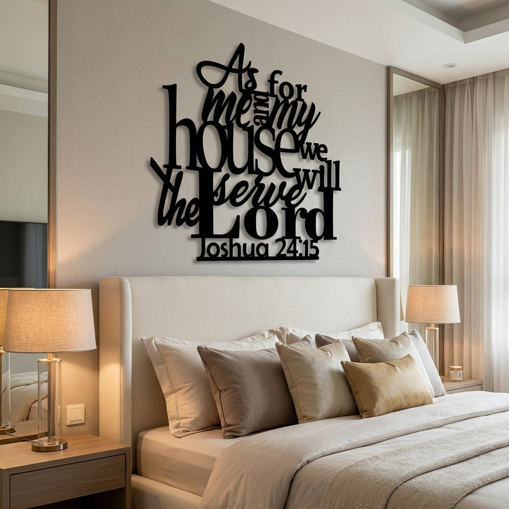 As For My House Metal Wall Art - Interior Mockup