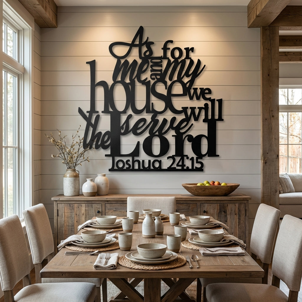 As For My House Metal Wall Art - Interior Mockup