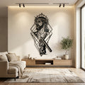 Geometric Christ Metal Wall Art - Interior Mockup
