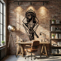 Geometric Christ Metal Wall Art - Interior Mockup