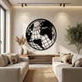 The Globe Metal Wall Art - Interior Mockup