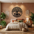 Celtic Wildlife Tree Metal Wall Art - Interior Mockup