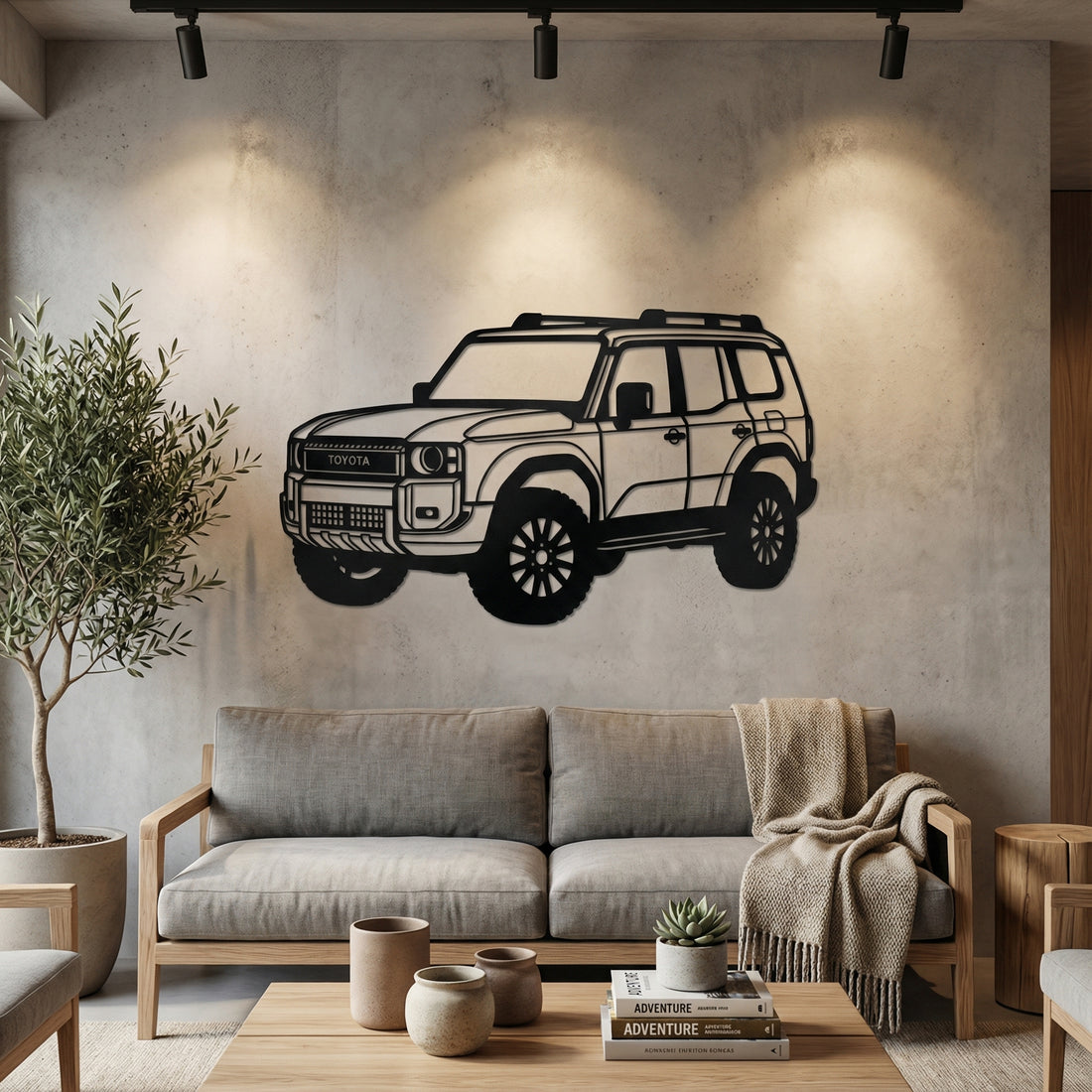 Toyota 4x4 Metal Wall Art - Interior Mockup