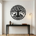 Celtic Wildlife Tree Metal Wall Art - Interior Mockup